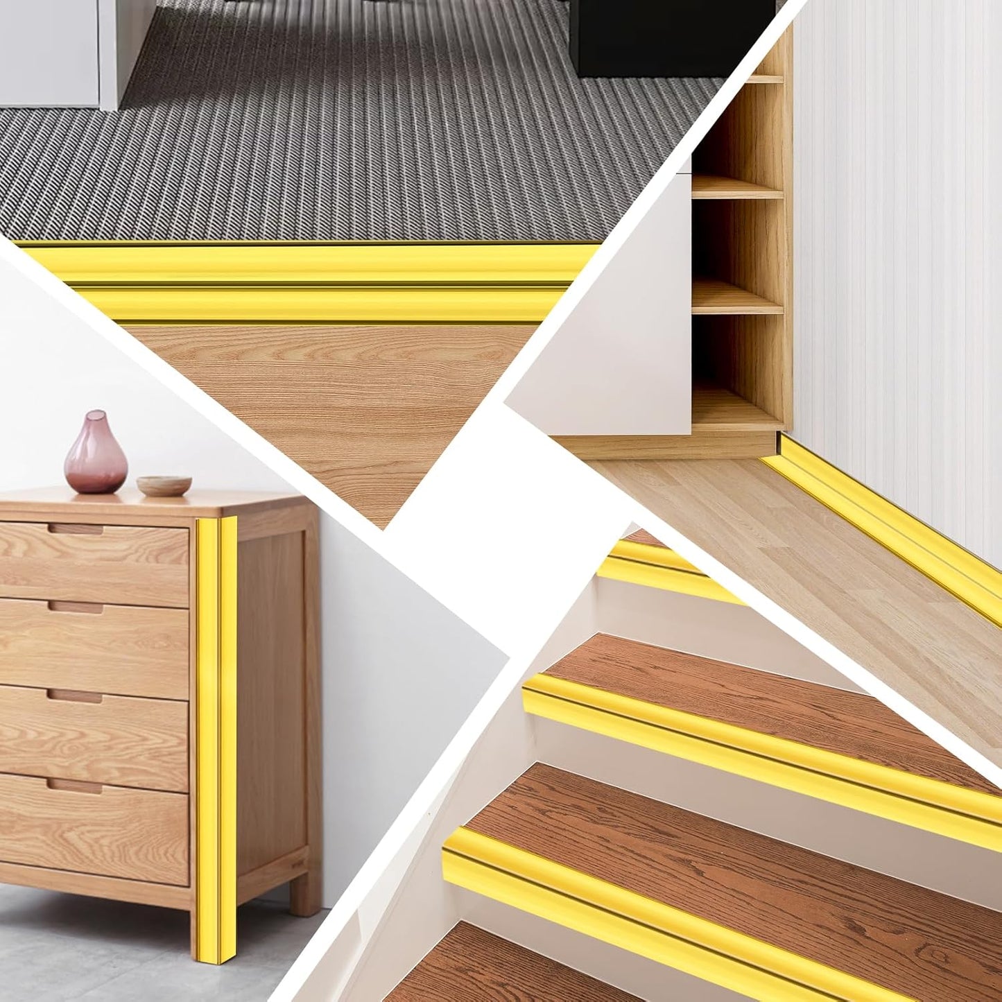 Wall Corner Protector Moulding Trim Peel and Stick Wall Corner Guards Trim Flexible Self Adhesive Edge Protector Moulding, 0.8 in x 20 Ft, Gold