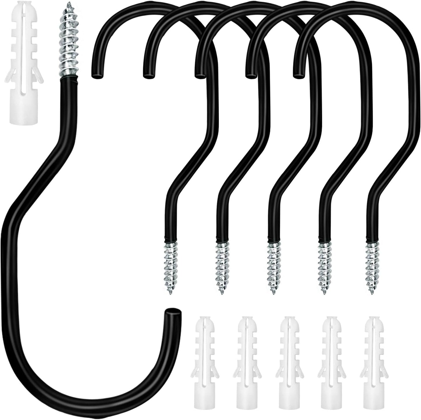 Bike Hooks Heavry Duty 6-Pack,Bicycle Storage Hanger Screw in Ceiling Hooks,Utility Hooks for Wall,Garage,Garden Organization and Storage,Fits Hanging All Bike Types,Bicycle Storage Hooks