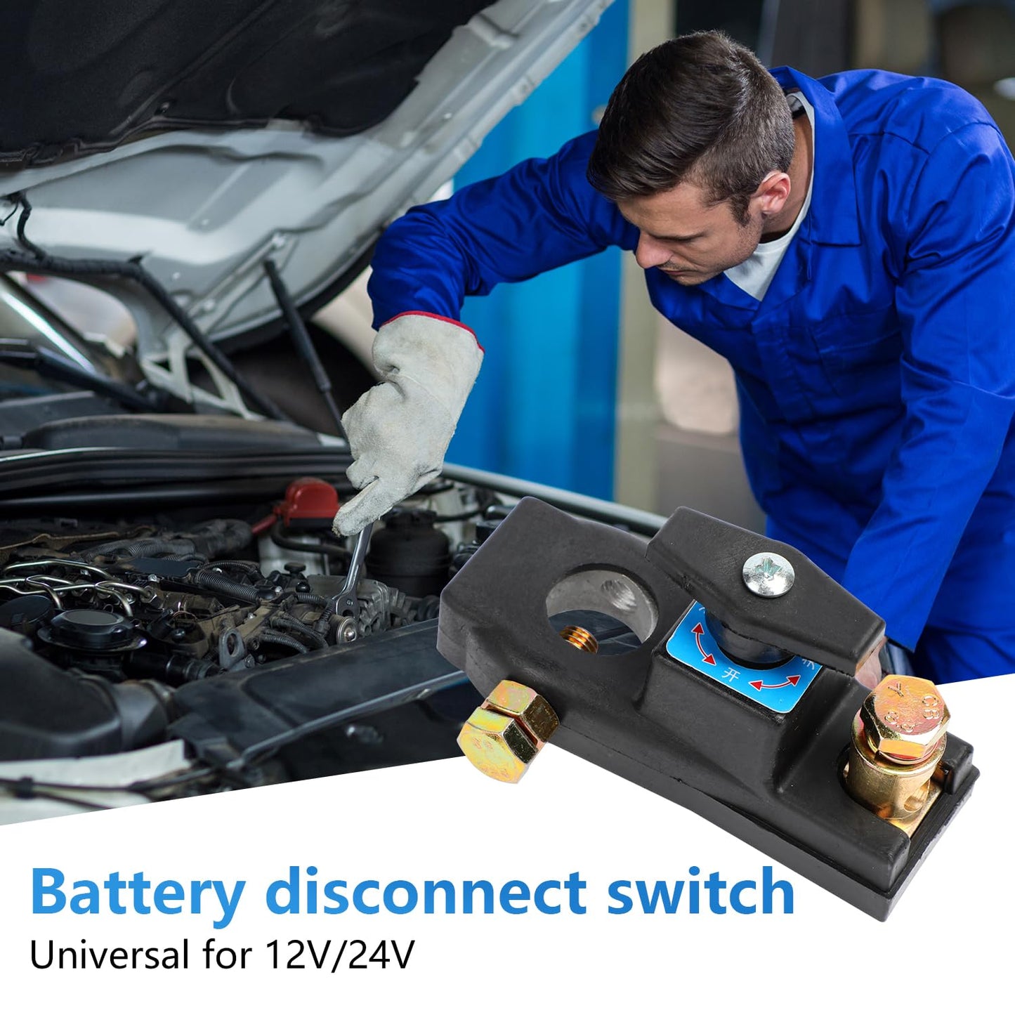 Battery Disconnect Switch, Heavy Duty Battery Shut Off Switch, High Current Master Battery Power Cut Isolator Kill Switch, Smart Battery Kill Switch for Car, RV and Boat