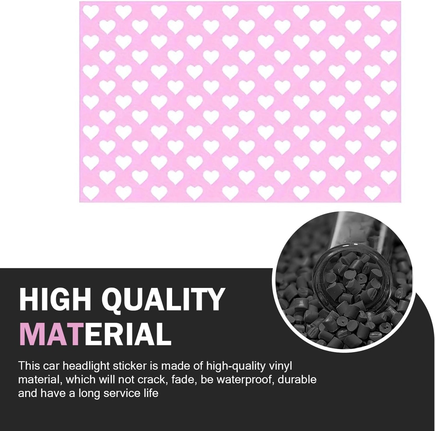 Car Rear Tail Light Lamp Stickers, Hollow Heart Pattern Sticker, Waterproof Taillight Tint Film Sheet for Car Rear Tail Lights, Funny DIY Headlamp Taillight Cover Trim (Pink)