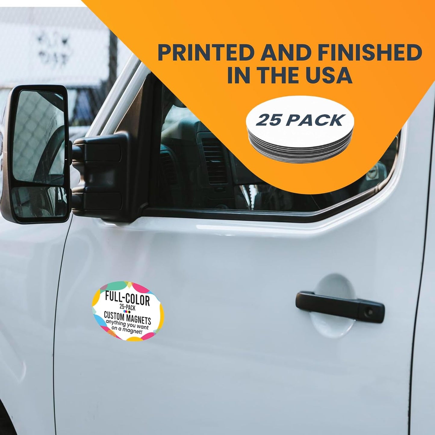 Magnet Me Up Customizable 4x6 Inch Oval Magnet Pack, 25 Piece, Custom Magnet for Businesses, Personal Use, Choose Your Text, Upload Image, Magnetic Vinyl for Any Magnetic Surface, Crafted in USA