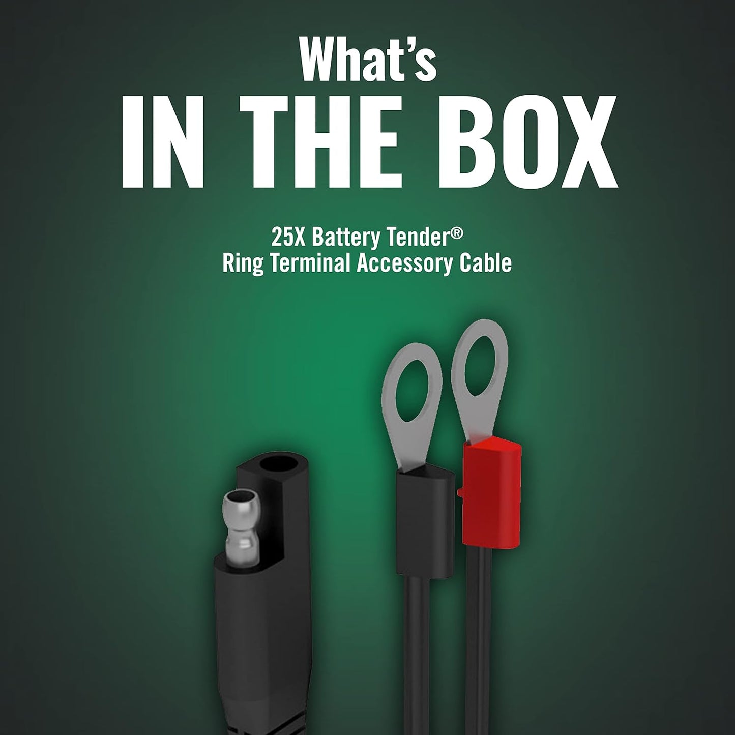 Battery Tender Ring Terminal Harness Accessory Cables 25 pack - 18 inch Cord Adapter with SAE Quick Disconnect - Easy Quick Convenient for Motorcycles, Cars, ATVs and More - 081-0069-6-J25