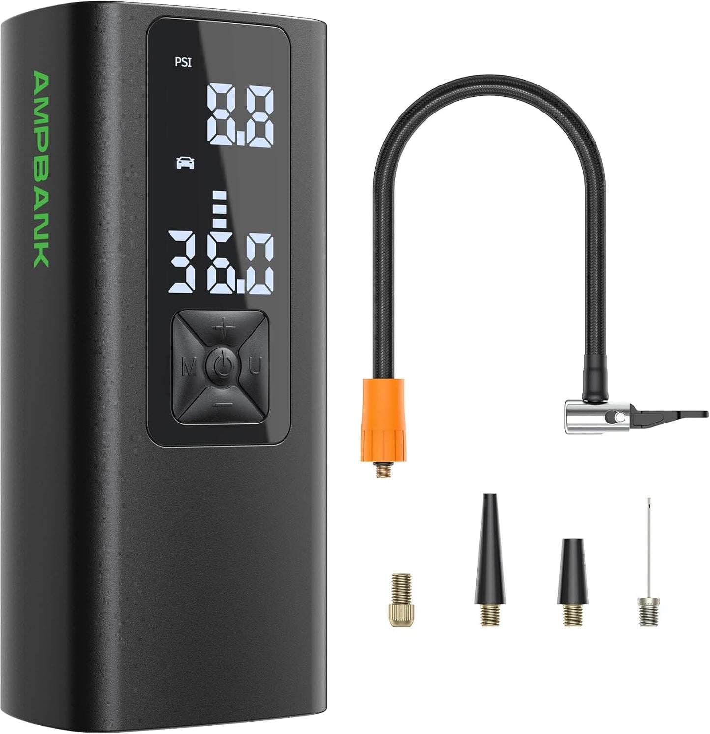 AT003 Tire Inflator Portable Air Compressor, Auto Air Pump for Car Tires, Tire Inflator 150PSI with 6000mAh Battery, Pressure Gauge & LED Screen, Air Compressor for Car, Motorcycle, Bike, Ball