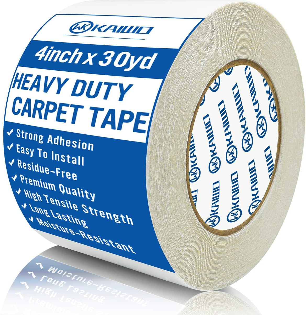 Heavy Duty Carpet Tape Double Sided 4 INx30YD Rug Tape for Area Rugs on Carpet, Perfect Rug Gripper for Holding Area Rugs, Hardwood Floors, Outdoor Rugs, Stair Treads, White.