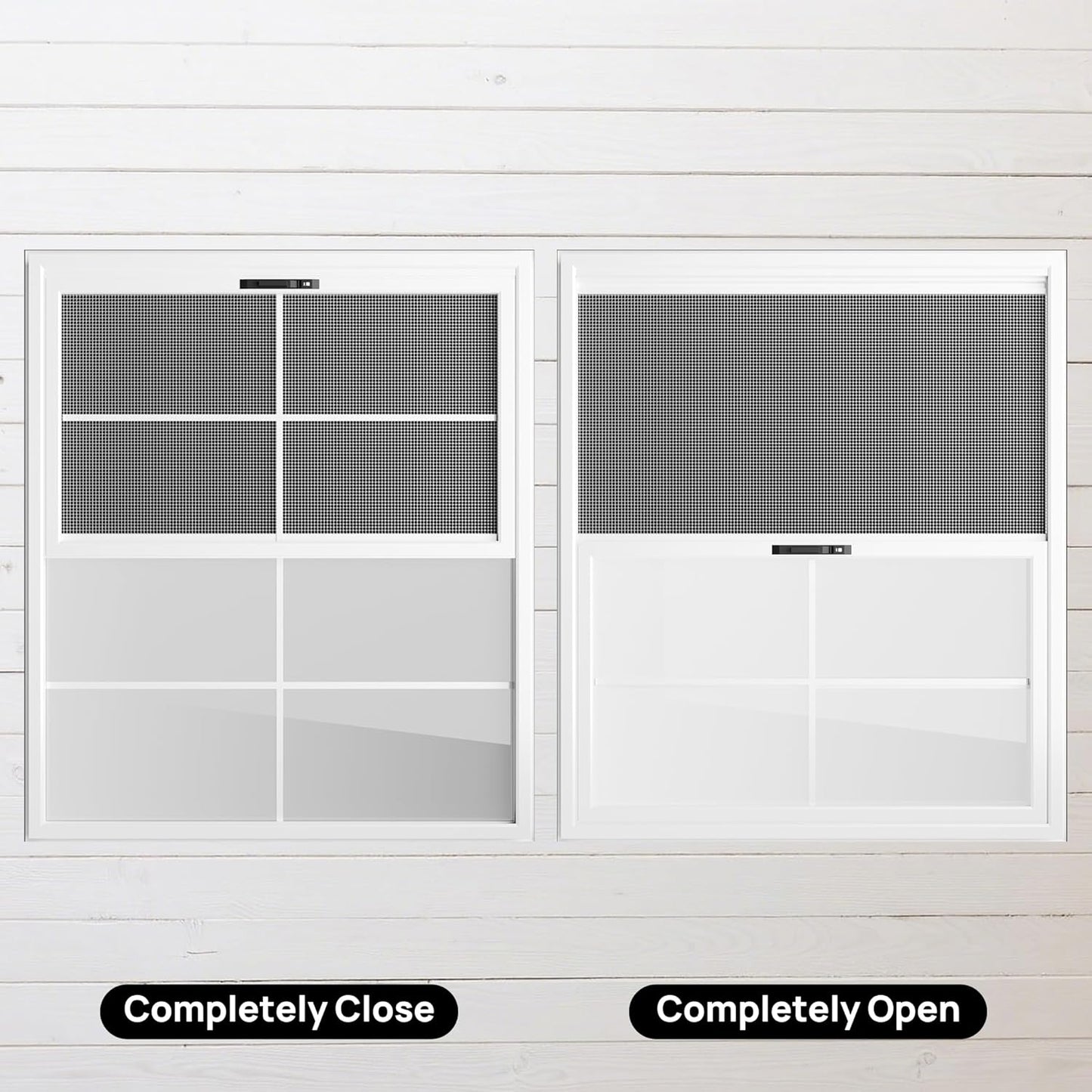 2 Pack 24" x 27"Shed Window, with Tempered Glass and Fiberglass Screen for Shed, Chicken Coop, Playhouse, Household, Garage