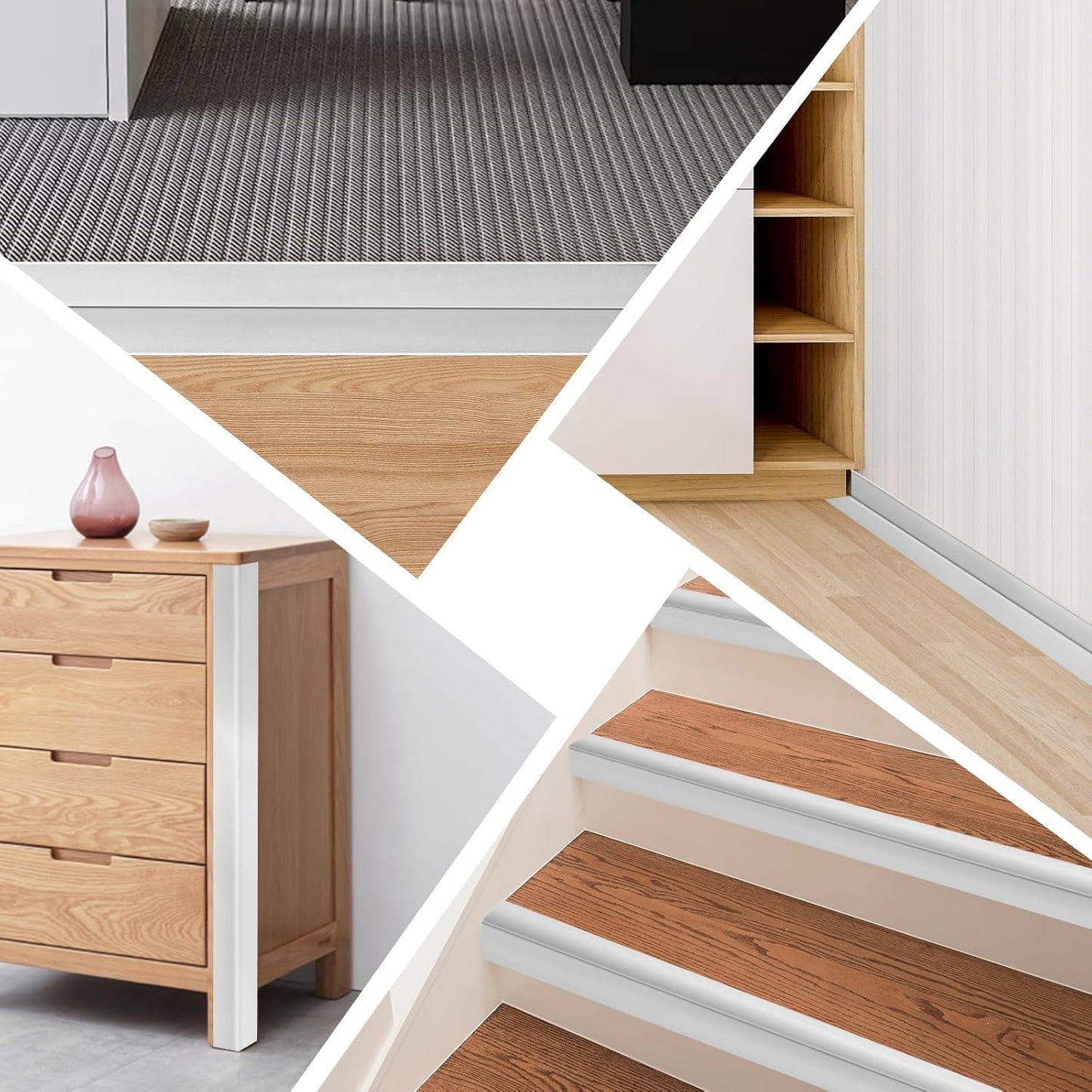 Wall Corner Protector Moulding Trim Peel and Stick Wall Corner Guards Trim Flexible Self Adhesive Edge Protector Moulding, 2.4 in x 10 Ft, Silver